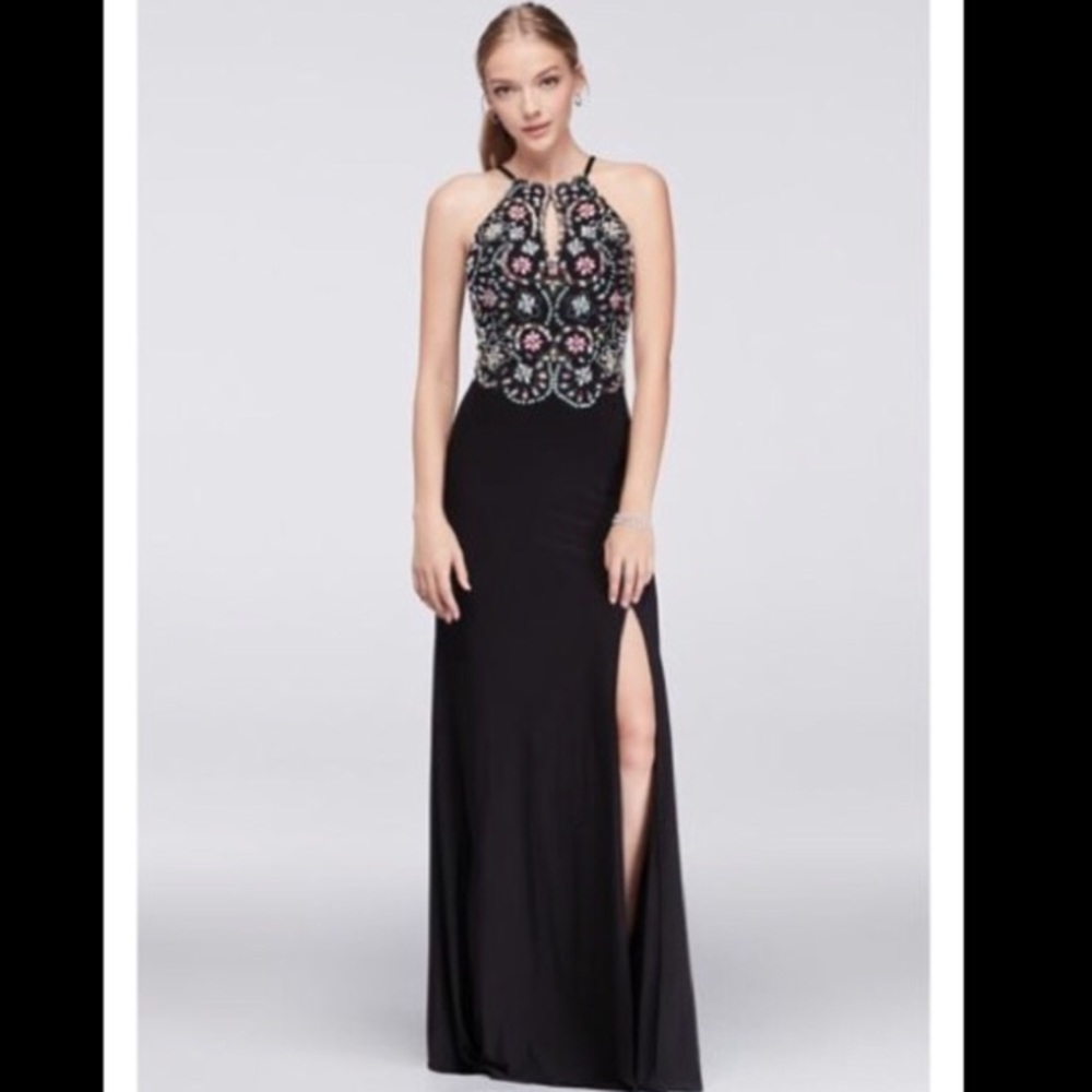 Blondie Nites Black Colorful Beaded Prom Dress✨ - Picture 5 of 6